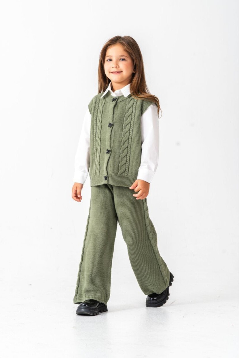 KIZ ÖRME 2Lİ YELEKLİ TRİKO TAKIM