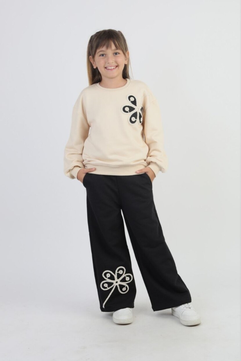 KIZ PAPATYA İŞLEMELİ TAKIM