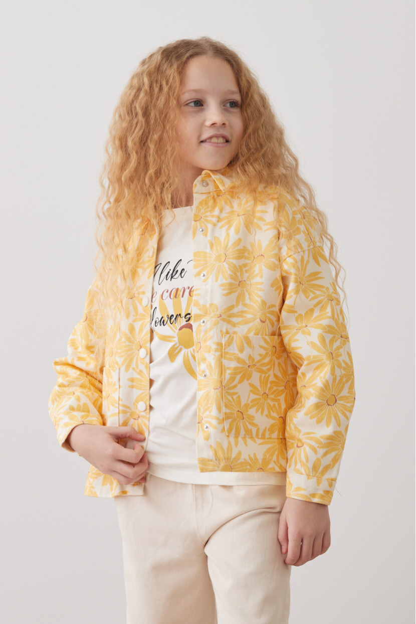 KIZ PAPATYALI DESENLİ CEKET-TSHİRT TAKIM