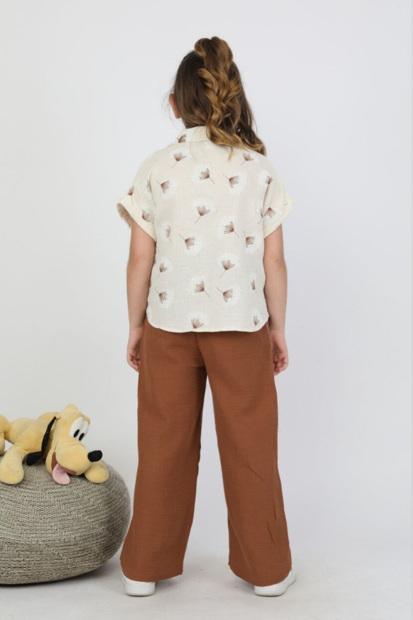 KIZ PARILTILI SİMLİ GÖMLEK MÜSLİN TAKIM