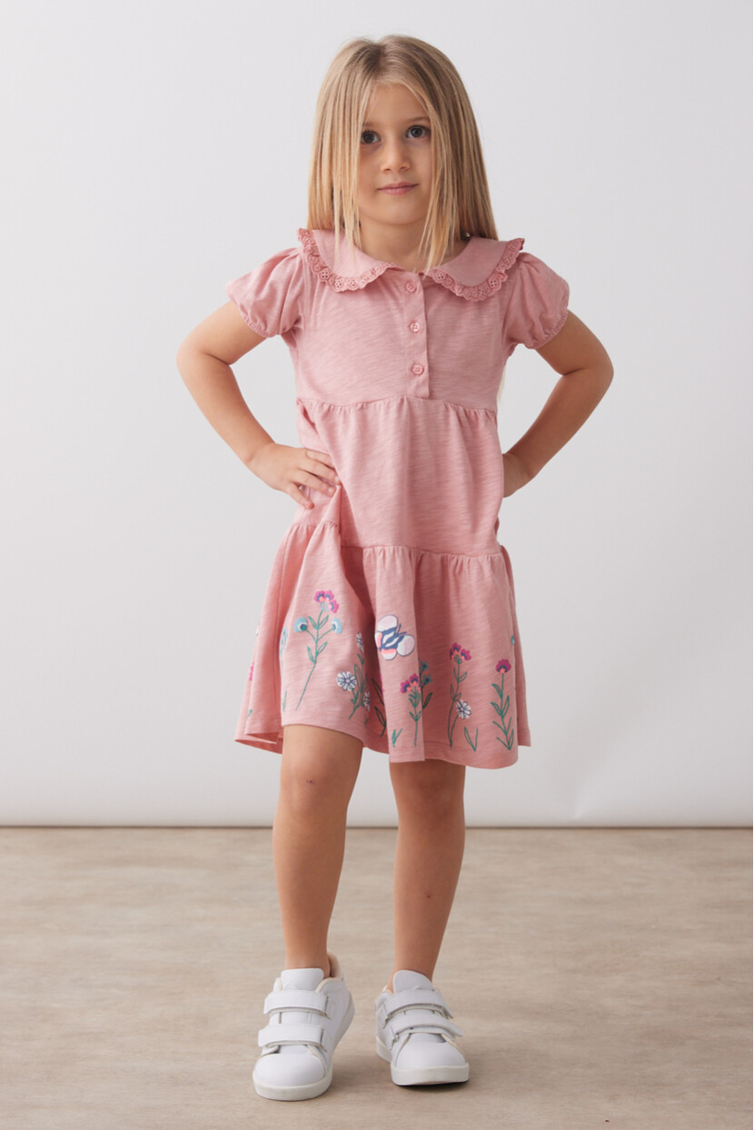 KIZ PENYE ÇİÇEK DESENLİ ELBİSE