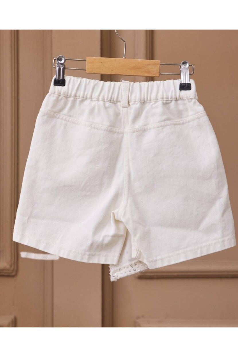 KIZ PUL DETAYLI YELEK TSHİRT ŞORT ETEK TAKIM