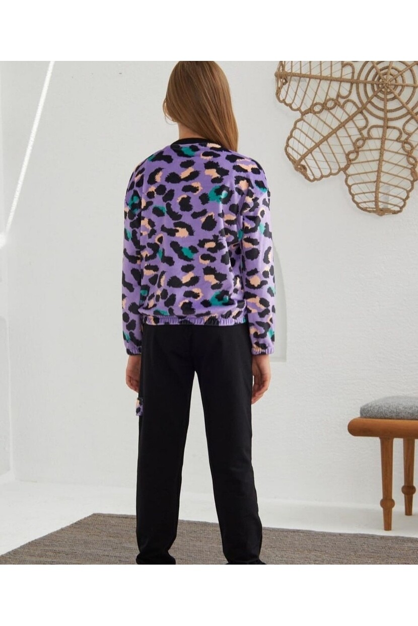 KIZ RENK BASKILI EŞOFMAN TAKIMI