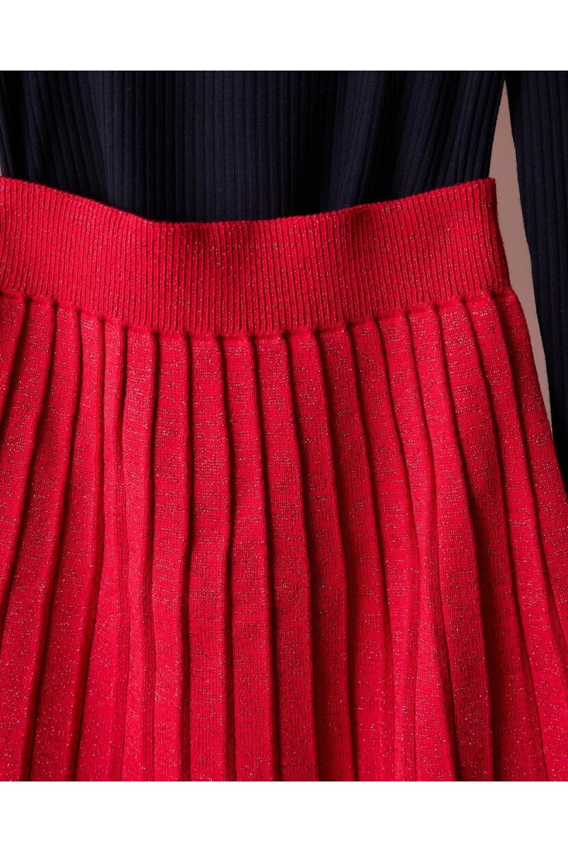 KIZ SİMLİ PİLELİ ETEK