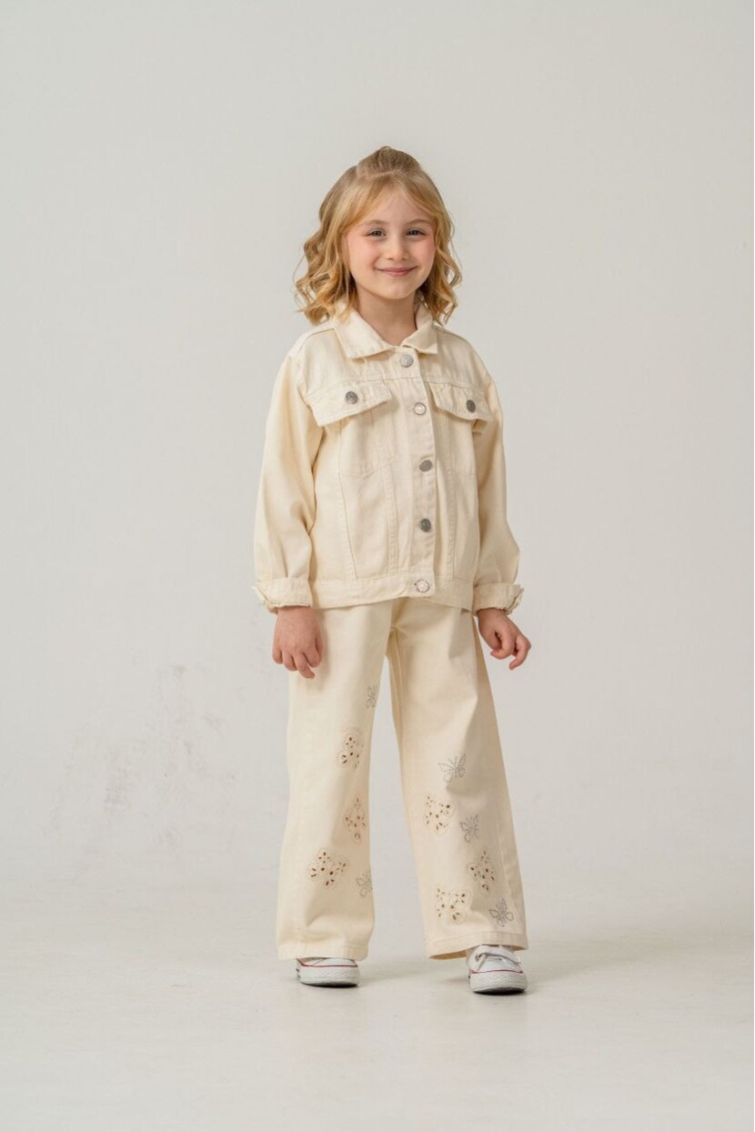 KIZ SIRT KELEBEK TAŞ İŞLEME DETAYLI DOKUMA 2Lİ TAKIM