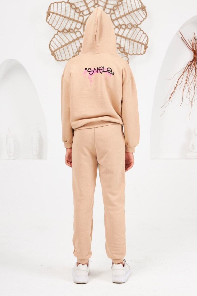 KIZ SÜTLÜ KAHVE YAZILI EŞOFMAN TAKIMI