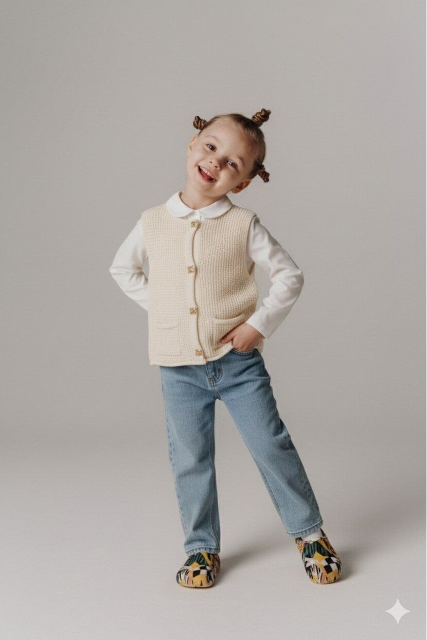 KIZ TRİKO ÖRME YELEK