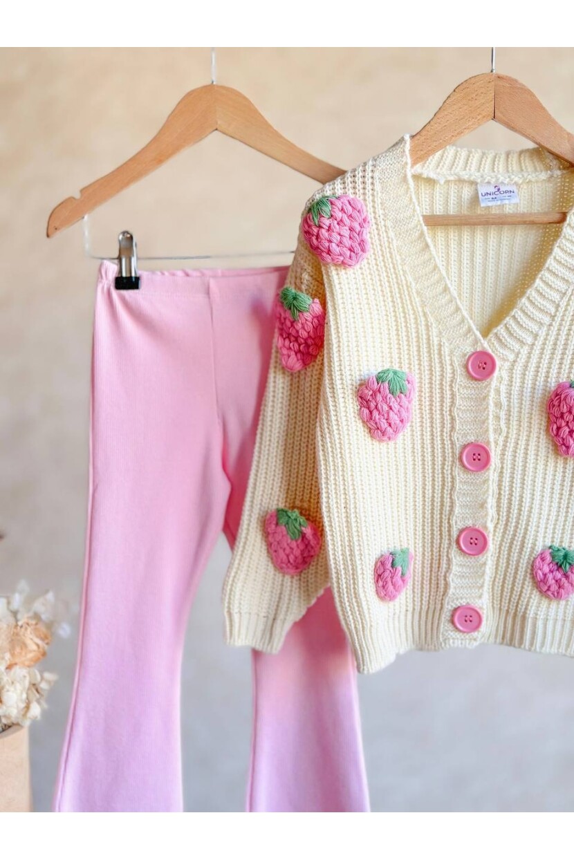 KIZ ÜZÜM DETAYLI HIRKA TAYTLI TAKIM