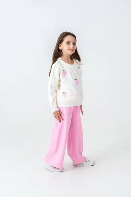 KIZ ÜZÜM İŞLEMELİ TRİKO TAKIM