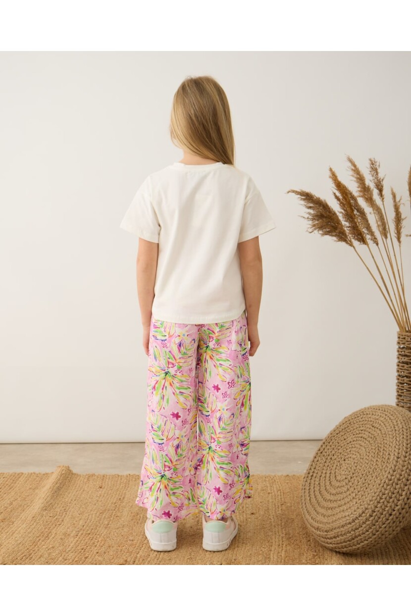 KIZ VİSKON PAMUKLU KUMAŞ PANTOLON TAKIM