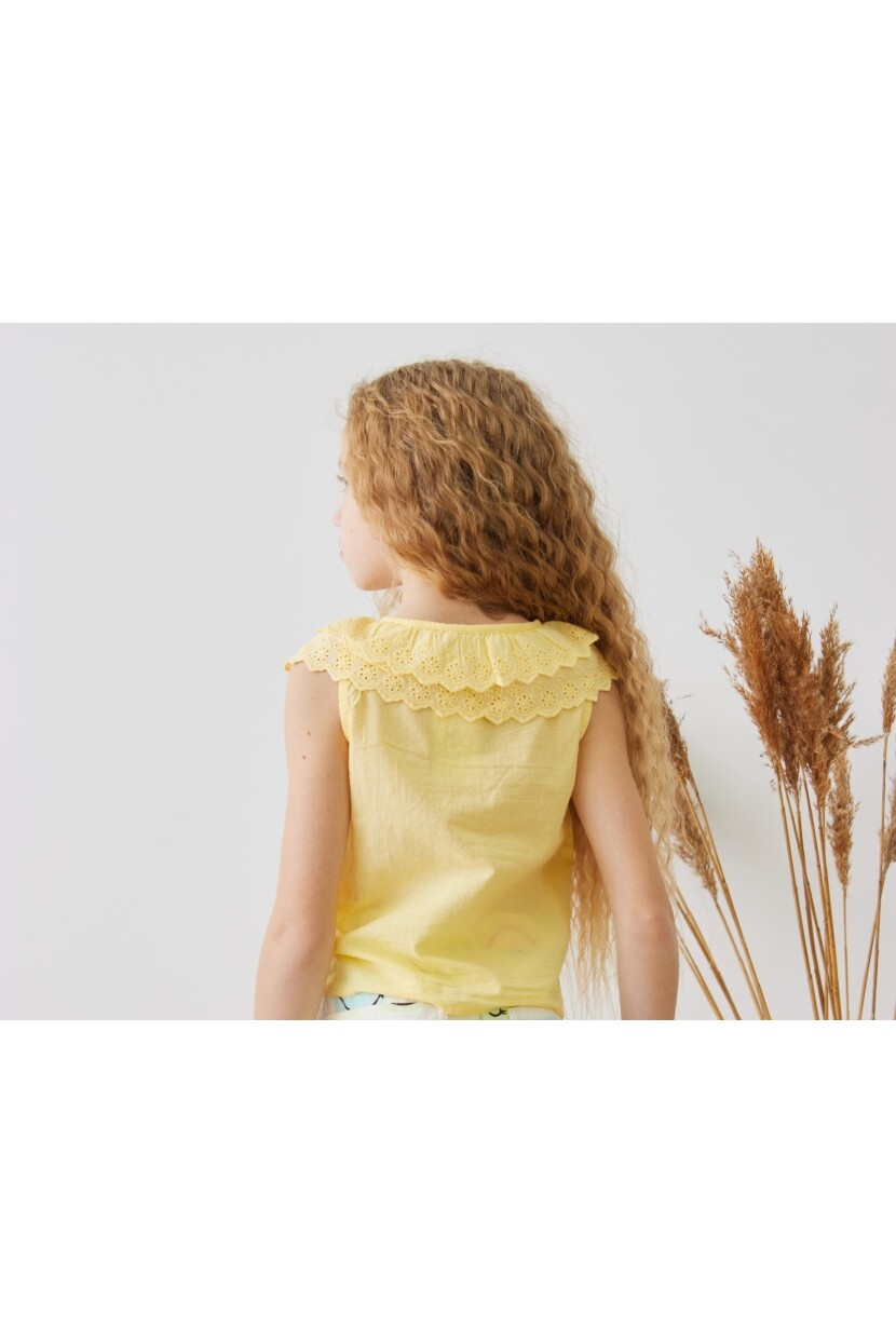 KIZ YAKASI NAKIŞ DESENLİ GÖMLEK