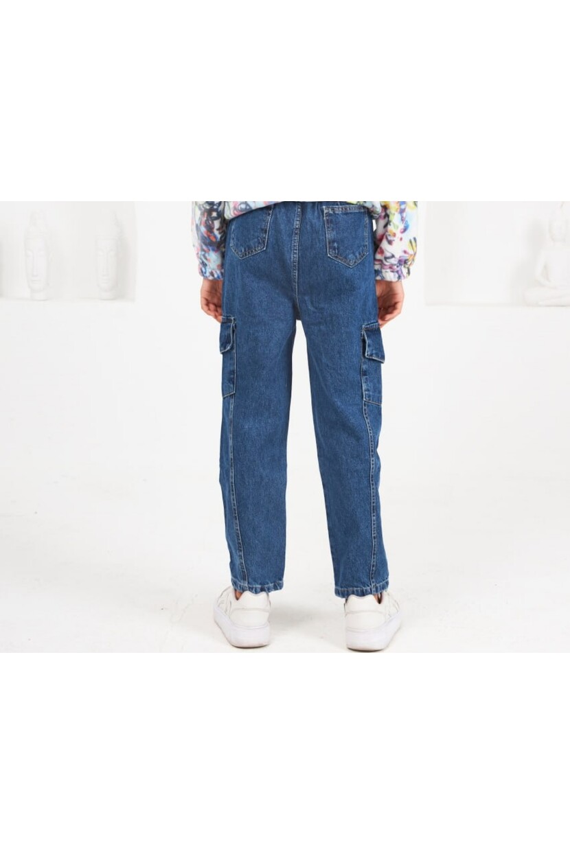 KIZ YANLARI CEPLİ KOT PANTOLON