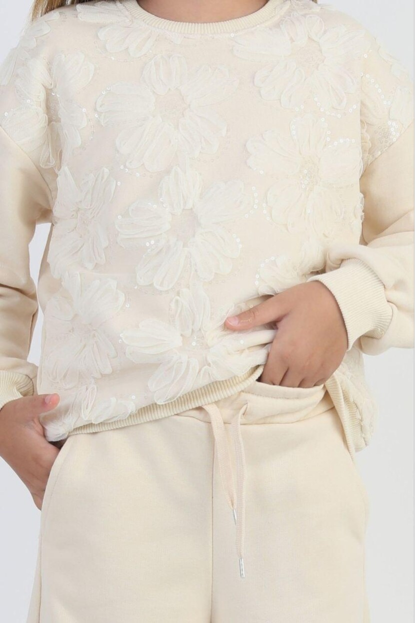 KIZ ZAMBAK DETAYLI EŞOFMAN TAKIMI