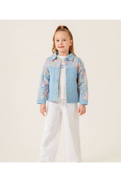 ÇİÇEK GARNİLİ CEKET TSHİRT TAKIM