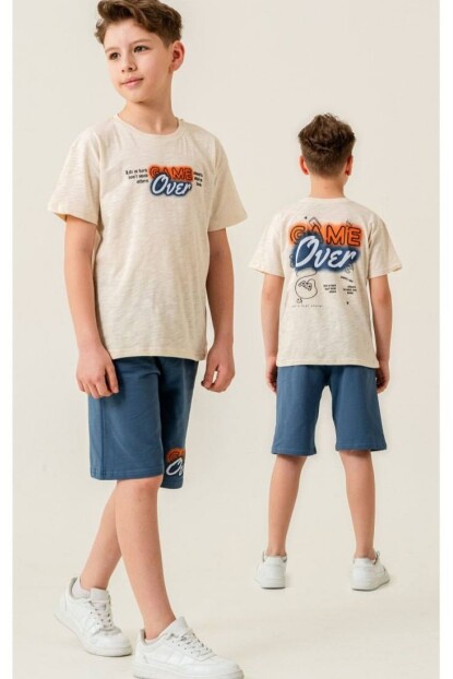 ERKEK ARKASI BASKILI ŞORTLU TAKIM