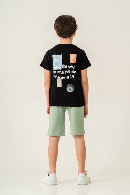 ERKEK ARKASI BASKILI ŞORTLU TAKIM