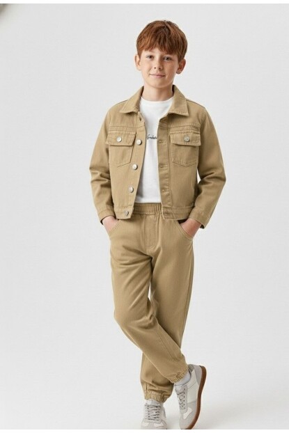 ERKEK CEKETLİ GABARDİN 3LÜ TAKIM