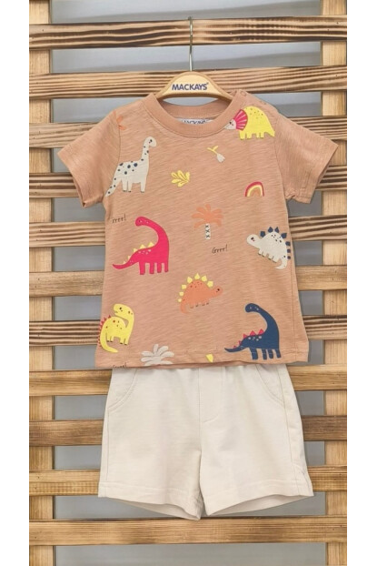 ERKEK DİNOZOR DESENLİ ŞORTLU TAKIM
