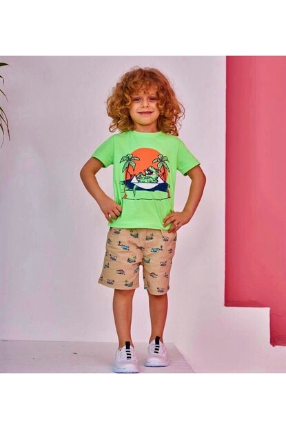 ERKEK DİNOZORLU ŞORTLU TAKIM