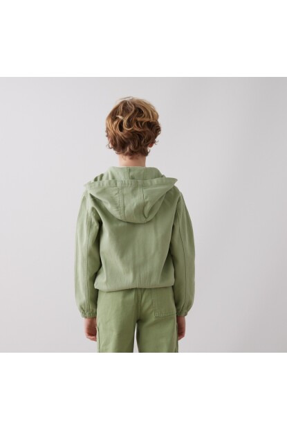 ERKEK GABARDİN KAPŞONLU CEKET