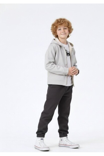 ERKEK KAPŞONLU GABARDİN KUMAŞ 3LÜ TAKIM