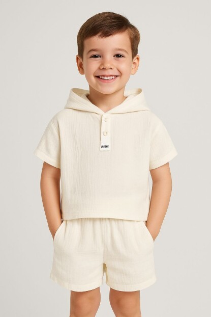 ERKEK KAPŞONLU MÜSLİN TAKIM