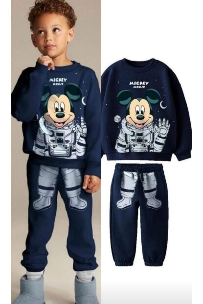 ERKEK MİCKEY MOUSE ASTRONAUNT DESENLİ EŞOFMAN TAKIMI