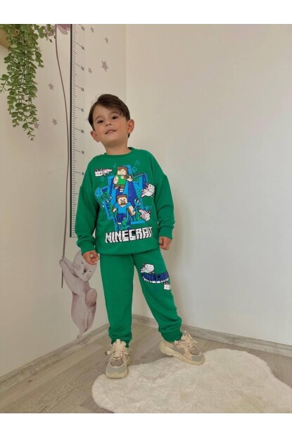 ERKEK MINECRAFT BASKILI EŞOFMAN TAKIMI