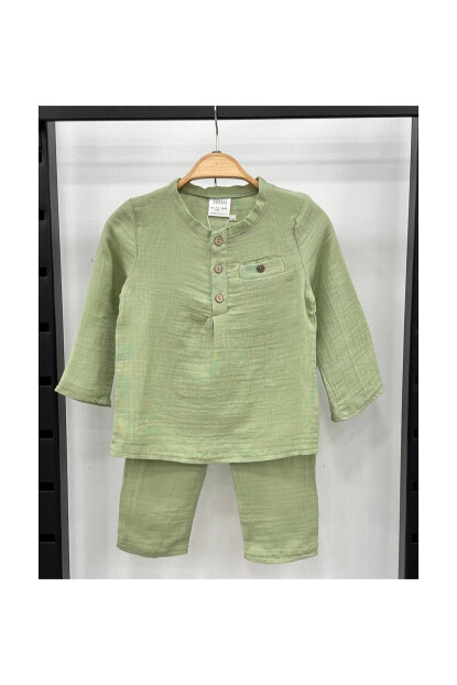 ERKEK MÜSLİN KUMAŞ PİJAMA TAKIMI