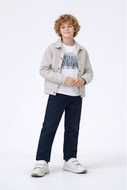 ERKEK NAKIŞLI GÖMLEK T-SHİRT GABARDİN PANTOLON 3LÜ TAKIM