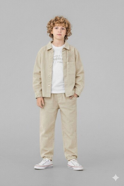 ERKEK OMUZ NAKIŞ DETAYLI 3LÜ TAKIM