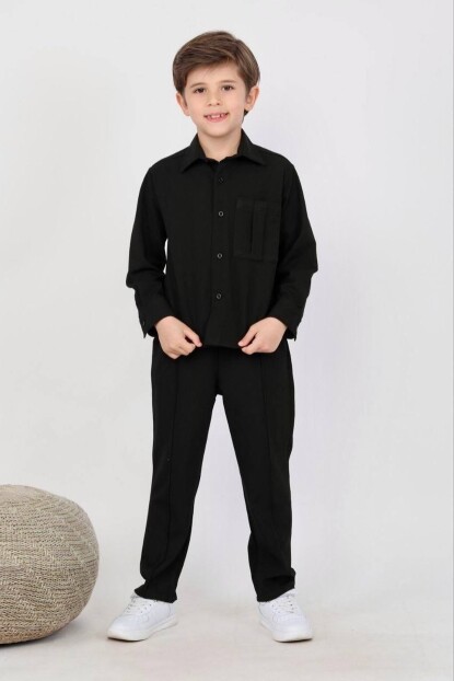 ERKEK PAMUKLU DOKUMA GÖMLEK PANTOLON TAKIM