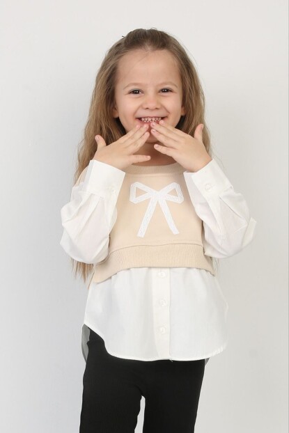 FİYONK BASKILI POPLİN GÖMLEK