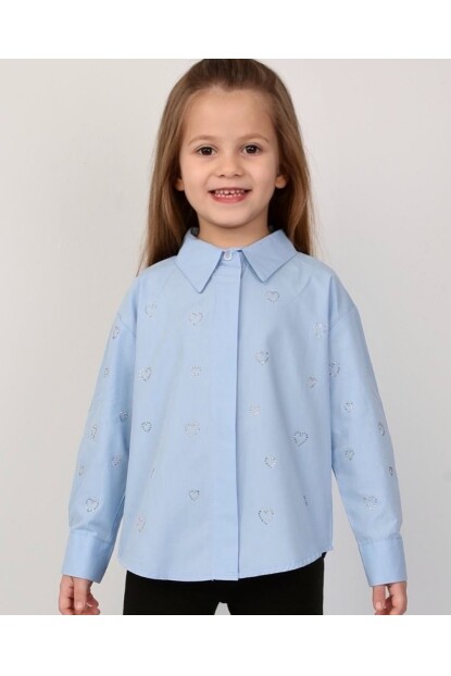 KALPLİ TAŞ DETAYLI POPLİN GÖMLEK