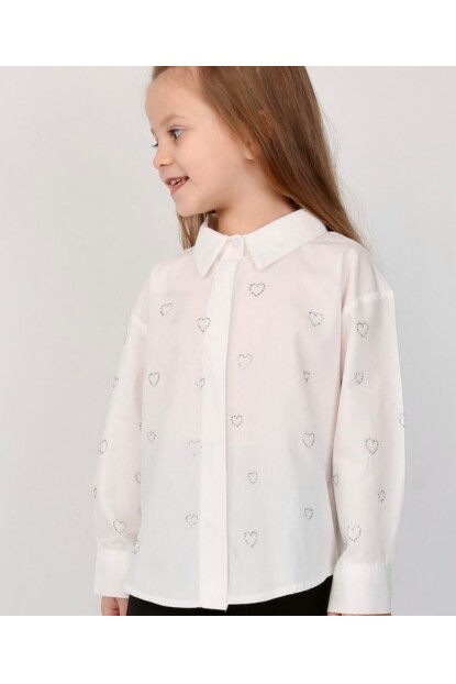 KALPLİ TAŞ DETAYLI POPLİN GÖMLEK