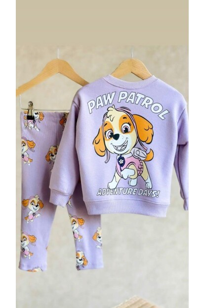 KIZ 3 İPLİK PAW PETROL DESENLİ TAYTLI TAKIM