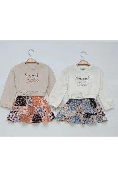 KIZ BEBEK ÇİÇEKLİ ELBİSE