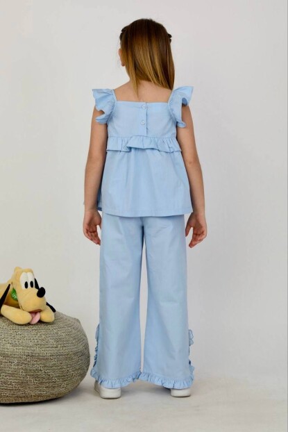 KIZ ÇİÇEK DETAYLI DOKUMA TAKIM