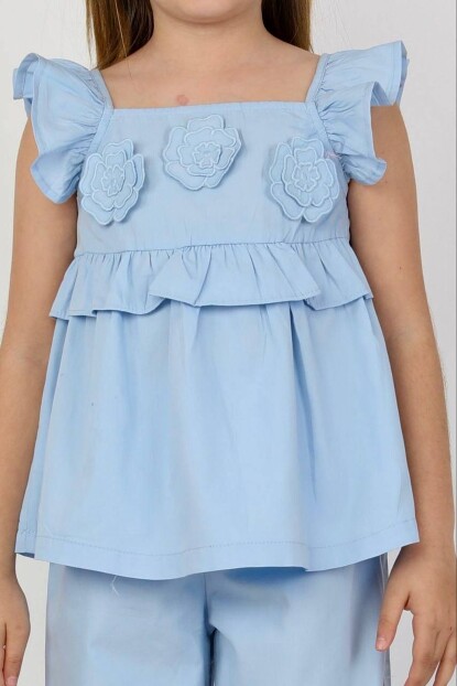 KIZ ÇİÇEK DETAYLI DOKUMA TAKIM