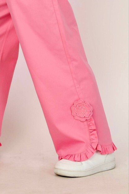 KIZ ÇİÇEK DETAYLI DOKUMA TAKIM