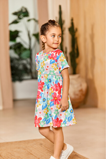 KIZ ÇİÇEKLİ ELBİSE