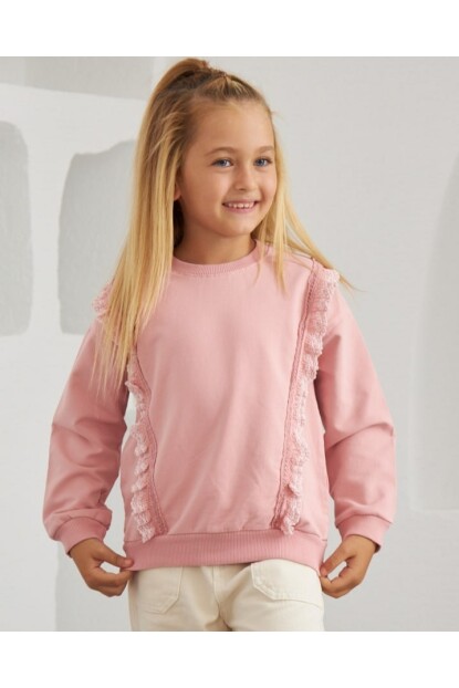 KIZ DANTEL DESENLİ SWEATSHİRT