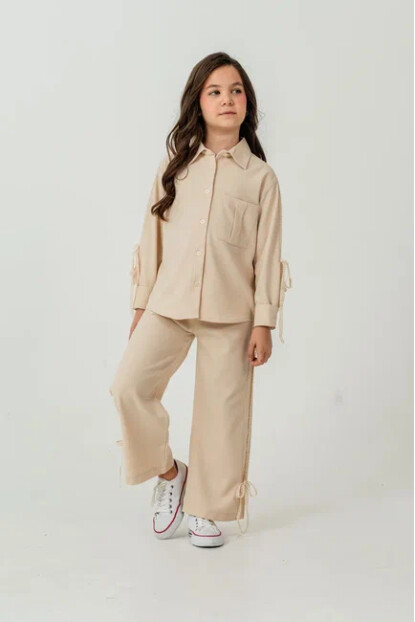 KIZ DANTEL ŞERİTLER İŞLEMELİ DOKUMA TAKIM