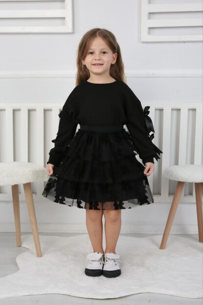 KIZ FİYONK DETAYLI TÜL ETEKLİ TAKIM