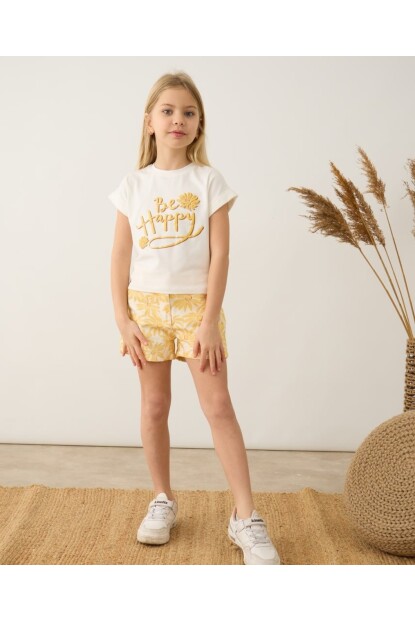 KIZ GABARDİN ŞORTLU TAKIM