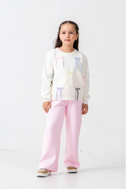 KIZ İP FİYONK DETAYLI TRİKO TAKIM