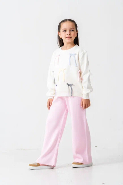 KIZ İP FİYONK DETAYLI TRİKO TAKIM