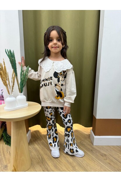 KIZ KAŞKORSE LEOPAR DESENLİ TAYTLI TAKIM
