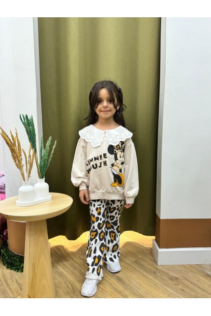 KIZ KAŞKORSE LEOPAR DESENLİ TAYTLI TAKIM