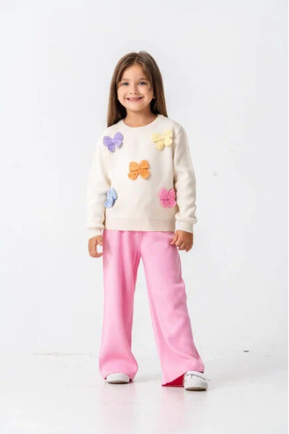 KIZ KELEBEK DETAYLI TRİKO TAKIM